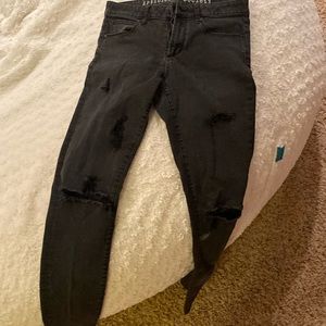 Black ripped jeans size 28